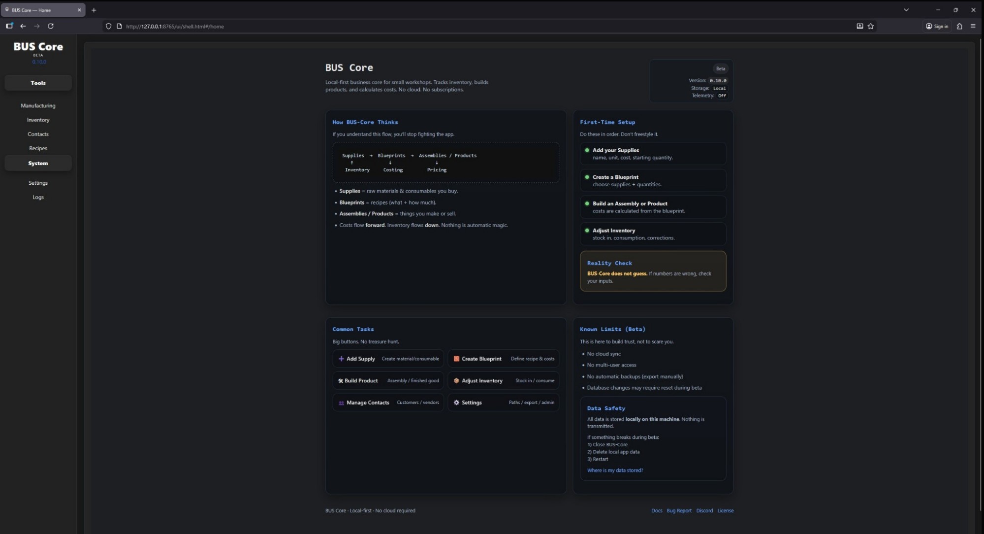 BUS-Core interface screenshot thumbnail